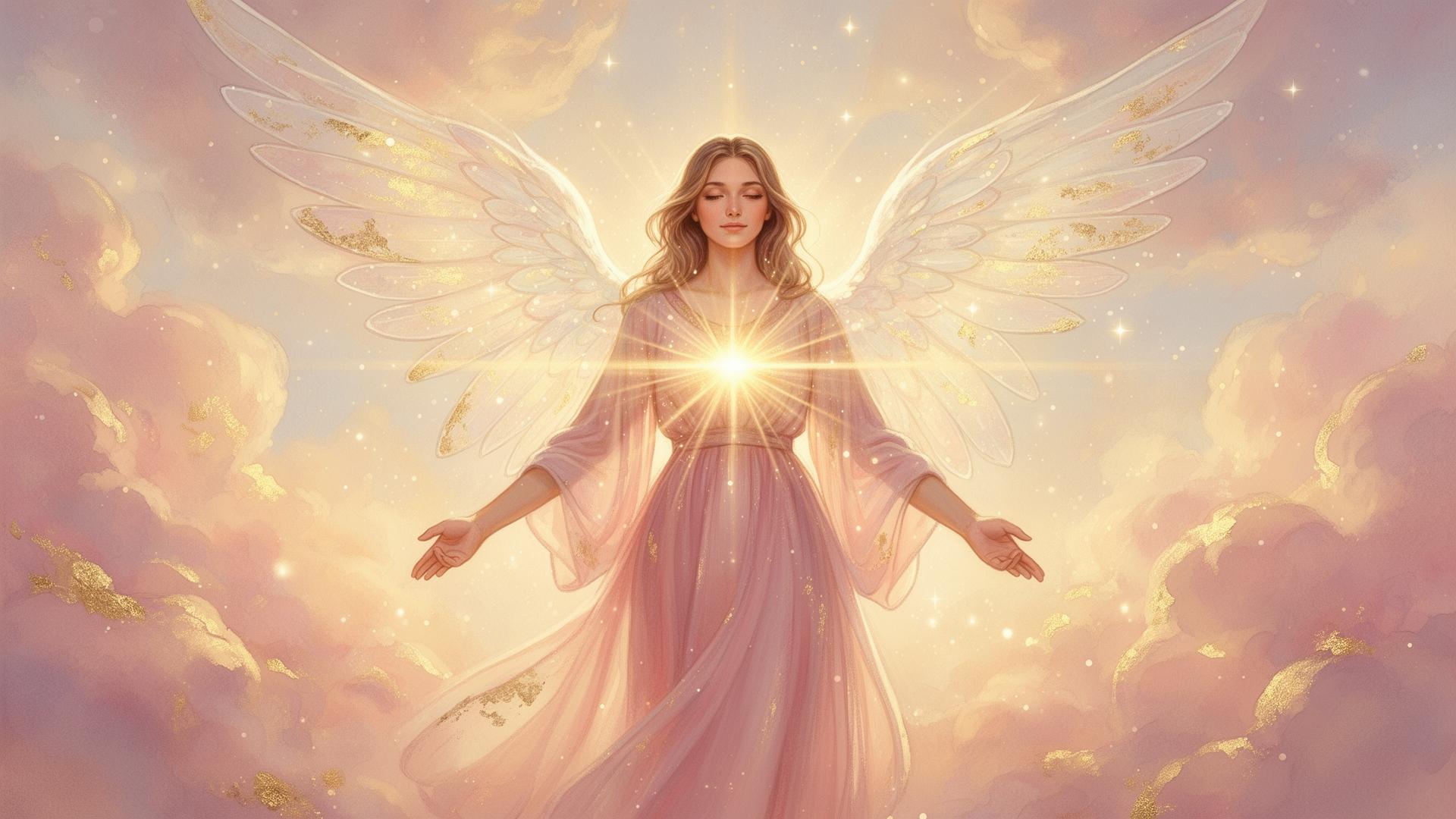 An empowered woman leader bathed in angelic light